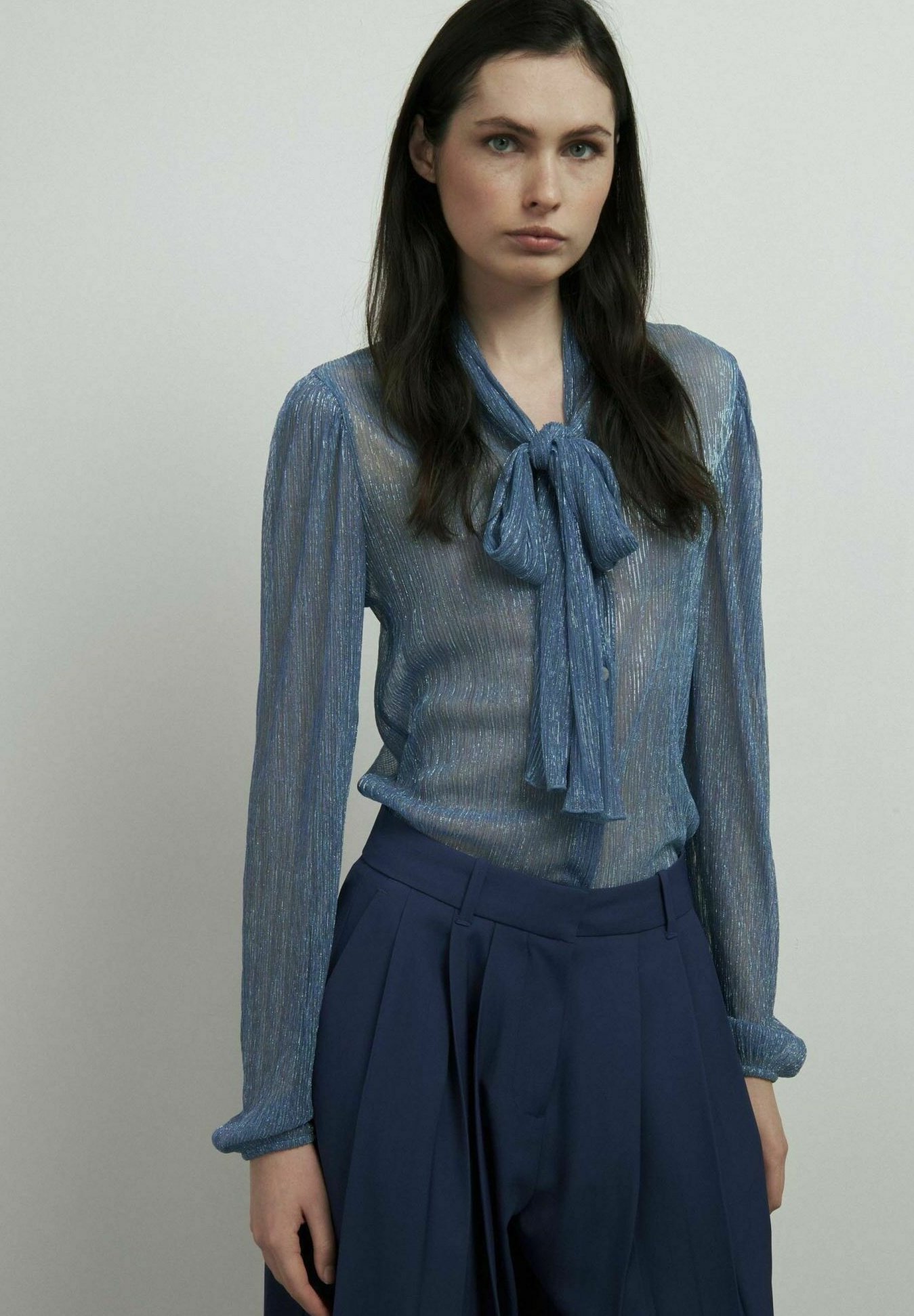 Bluse dunkelblau elegant Clearance